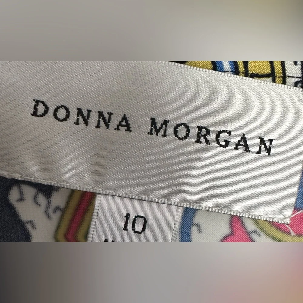DONNA MORGAN size 10, Elegant NAVY BLUE Paisley Dress. NWT!!! - Picture 5 of 7